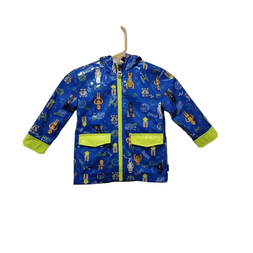 Disney Store Kids Star Wars Characters Lined Rain Jacket Coat Size  3